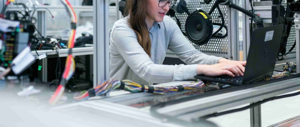 Woman using computer